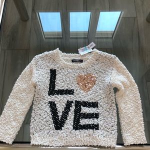 Bloomies Girls LOVE Sweater NWT